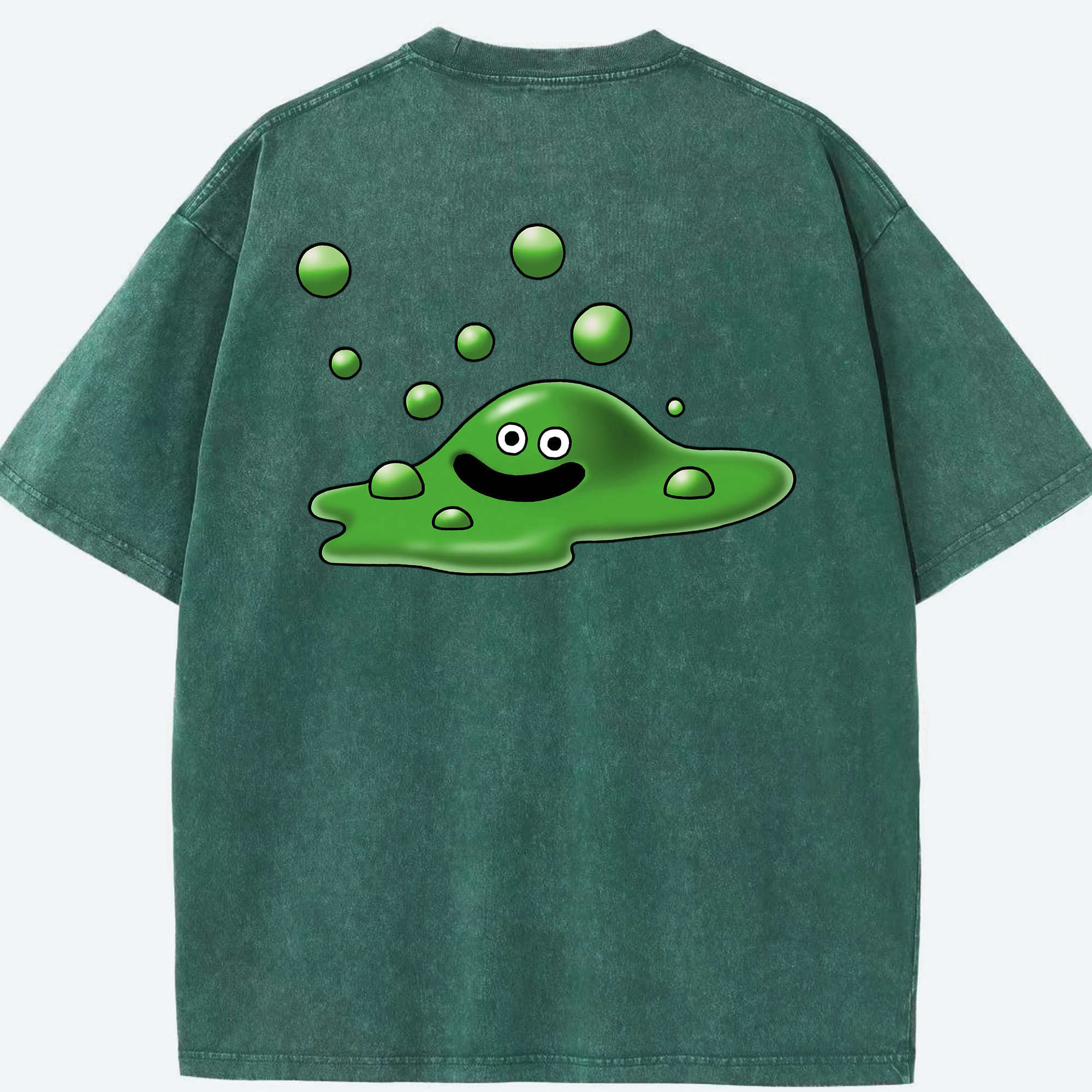 （画像用） ドラゴンクエスト Doragon Kuesuto Dragon Quest 綿100% ヴィンテージ風 半袖Tシャツ（背面プリント）